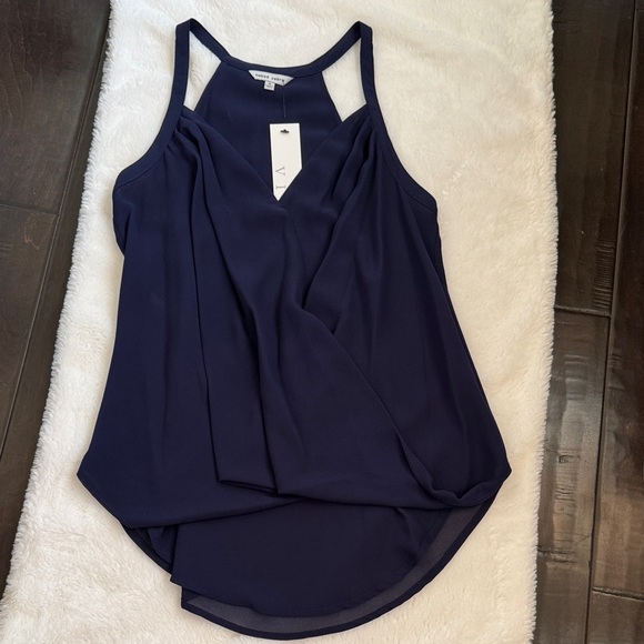 Naked Zebra Tops - NWT Naked Zebra Elegant Navy Blue Top Size S